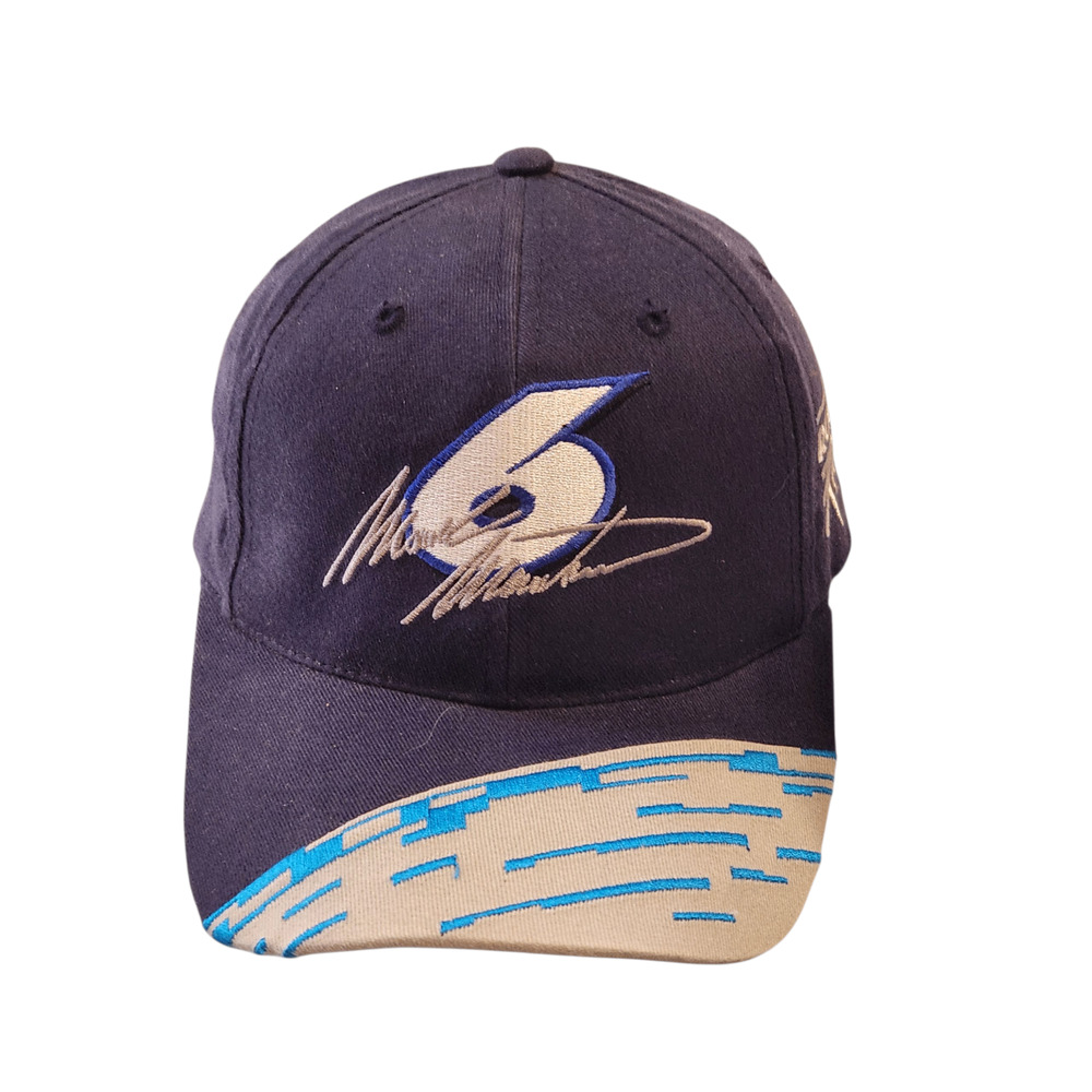 Roush Racing Hat NASCAR Men's Adjustable Snapback Blue Signature 6 Logo‎
